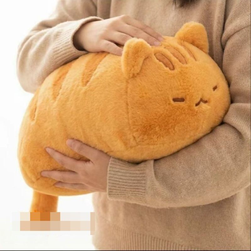 睡枕面包猫毛绒抱枕毛绒软萌趴趴猫咪抱枕坐垫高颜值可爱小猫咪