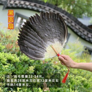买2送1大号羽毛扇子手工扇黑色鹅毛扇蒲扇宝宝孕妇扇诸葛孔明扇