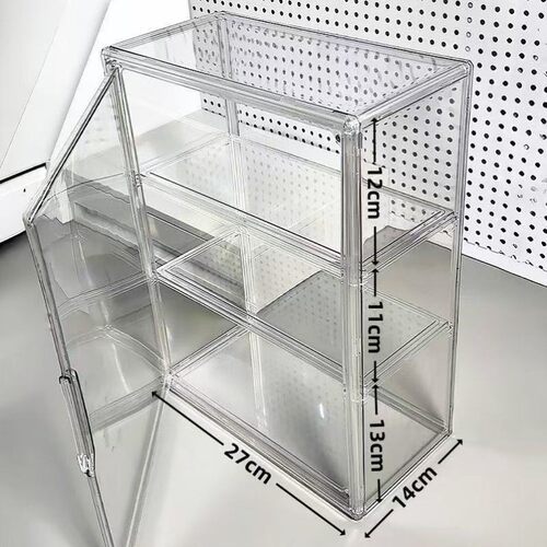 桌面收纳盒抽屉小痛柜整理展示透明塑料亚克力防尘大容量谷子手办