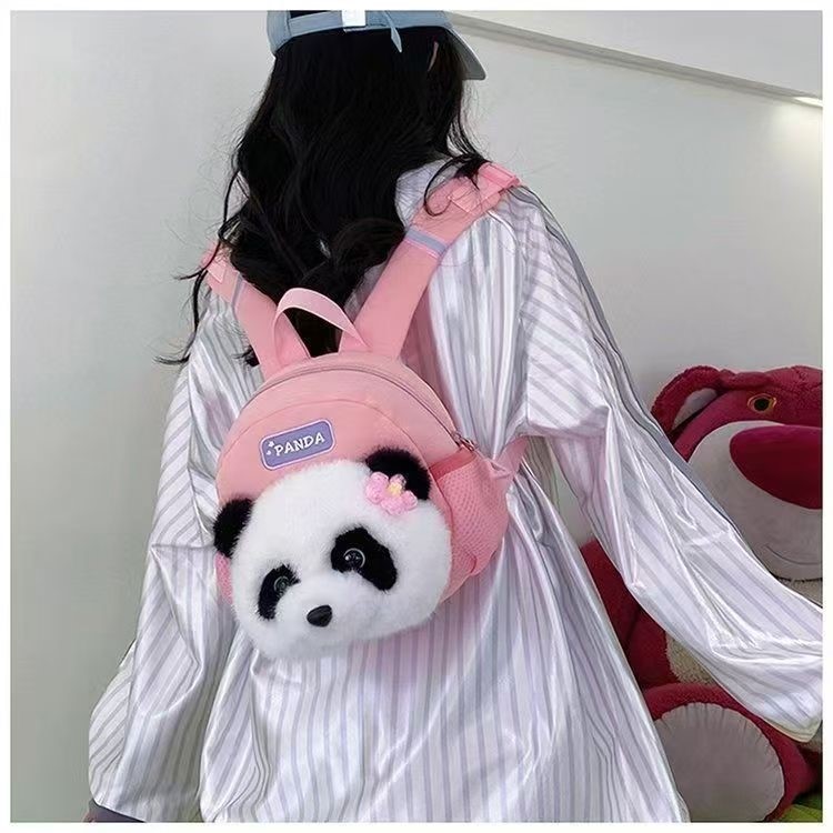 卡通小熊猫儿童书包幼儿园女孩男孩宝宝双肩女童包包小背包可爱