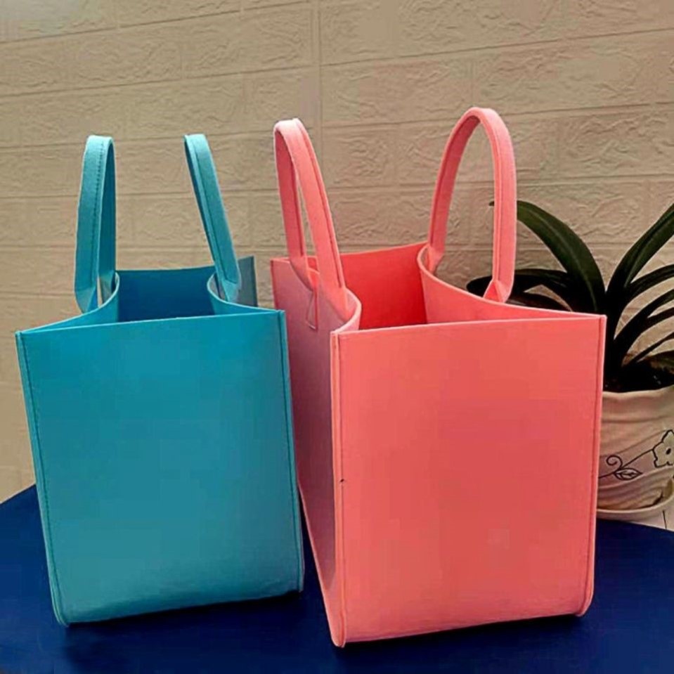 上班族手提袋网红毛毡手提袋外出时尚手提包购物袋女学生无纺布