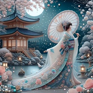 古风少女钻石画手工diy钻石贴画2025新款卧室装饰画亮钻益智礼物