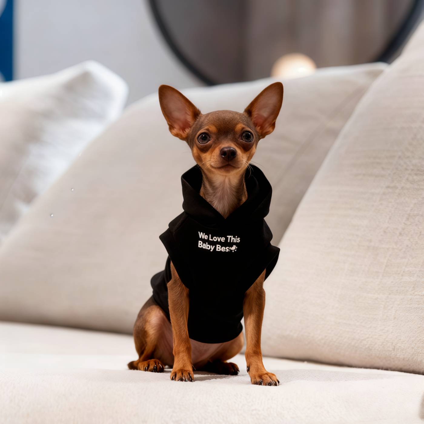 小鹿犬衣服秋冬天加绒连帽卫衣狗狗小型犬吉娃娃保暖防掉毛家居服