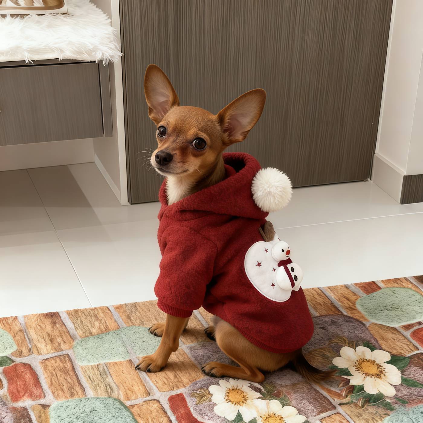 小鹿犬衣服秋冬季保暖狗狗猫咪公仔连帽棉衣小体宠物可爱加绒外套