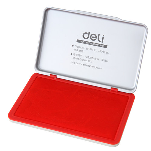 得力方形87x143mm办公用品印台