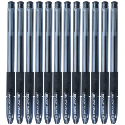 得力S55 S65中性笔签字笔水笔碳素笔黑红蓝三色0.5学生考试办公用