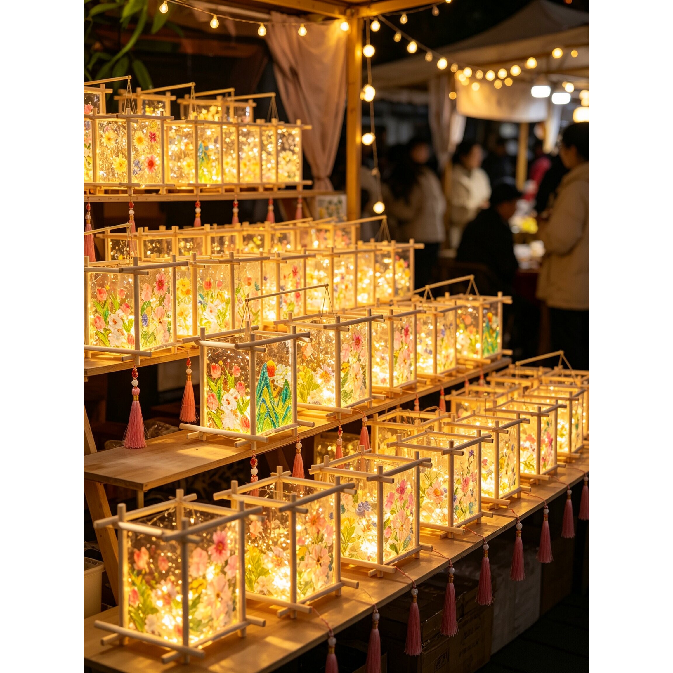 中秋节活动玻璃画灯手工绘画儿童diy灯笼材料包创意手提琉璃花灯