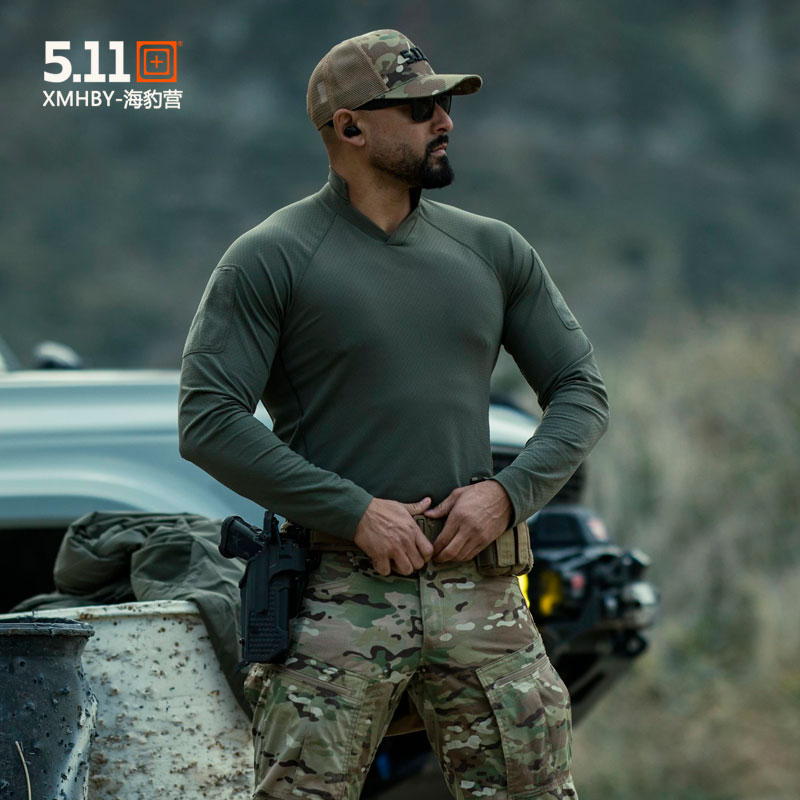 立领5.11户外战术服立领速干T恤