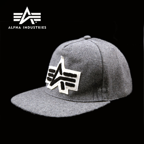 alpha阿尔法工业呢子地勤帽军迷男灰色保暖透气潮牌棒球帽