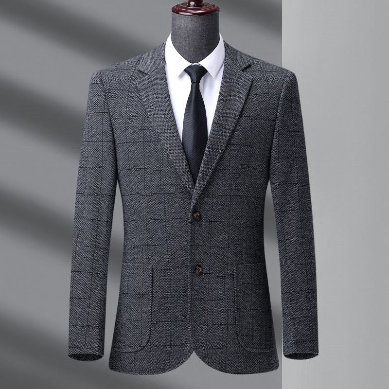 恒源祥官方正品品牌西装外套男毛呢中青年商务休闲小西装秋装男装