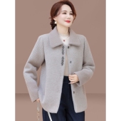 外套时尚 毛呢上衣服中老年女装 春秋季 恒源祥洋气妈妈秋装 中长款 呢