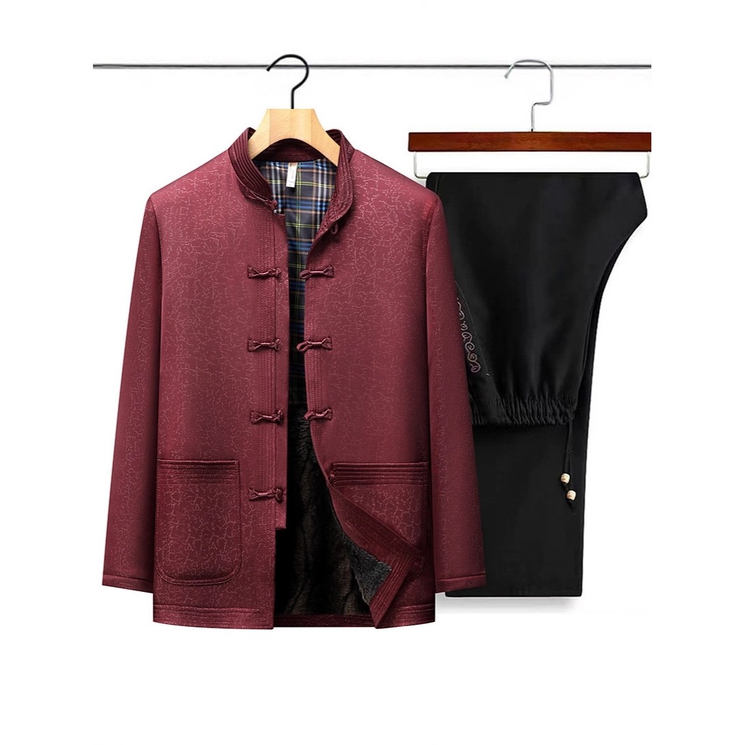 恒源祥中老年唐装男外套中式国风唐装民族服装加绒加厚夹克爷爷寿,男装,唐装,淘宝优惠券,粉丝福利购,淘宝优惠卷
