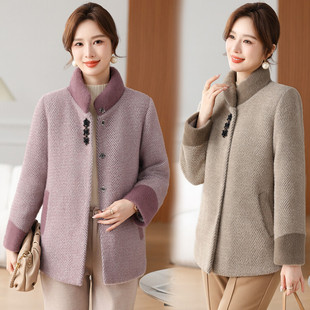 中老年女装 加绒保暖外套棉袄2025秋冬新款 仿 妈妈装 恒源祥官方正品