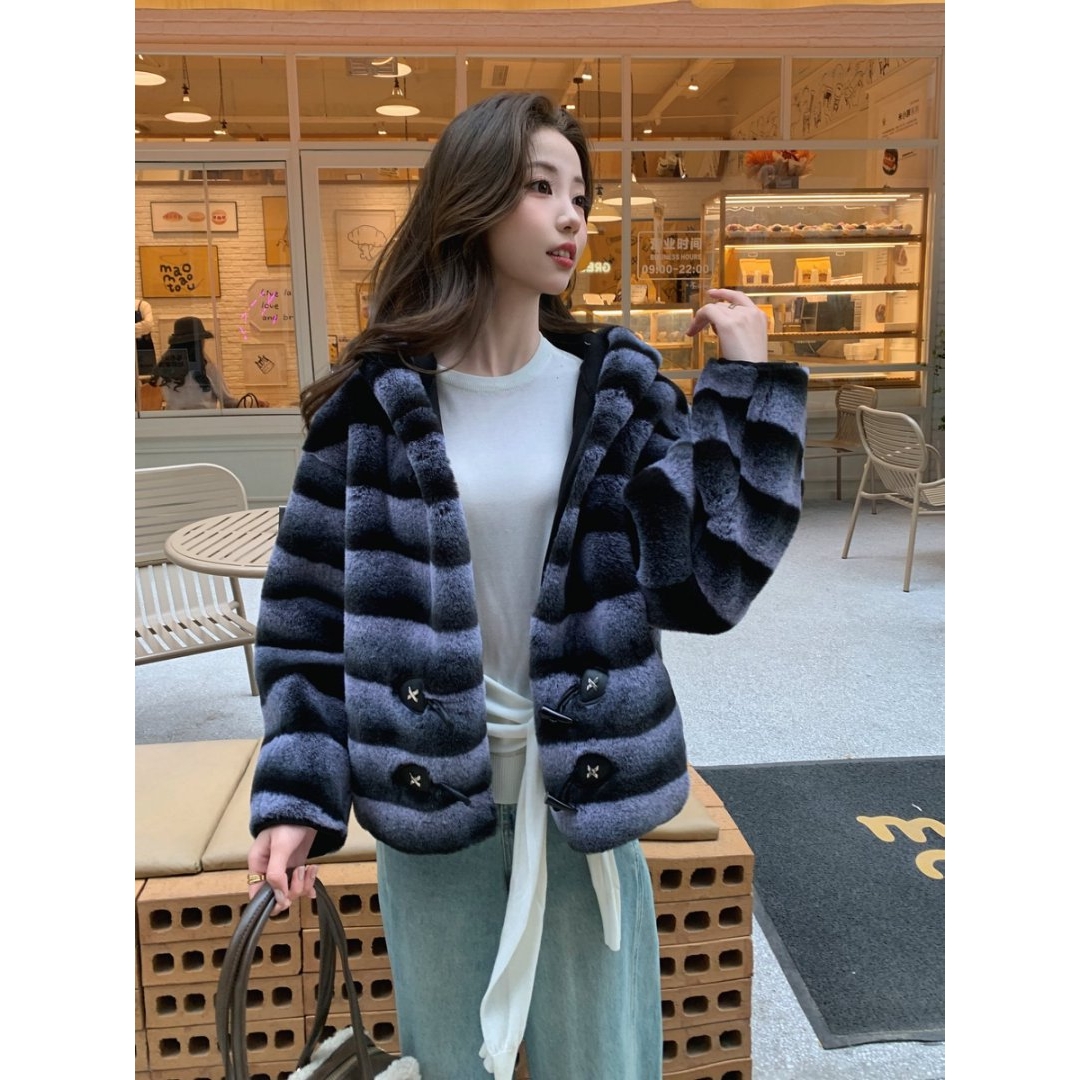 恒源祥官方正品女装皮草外套龙猫冬季保暖仿水貂毛貂皮大衣休闲加