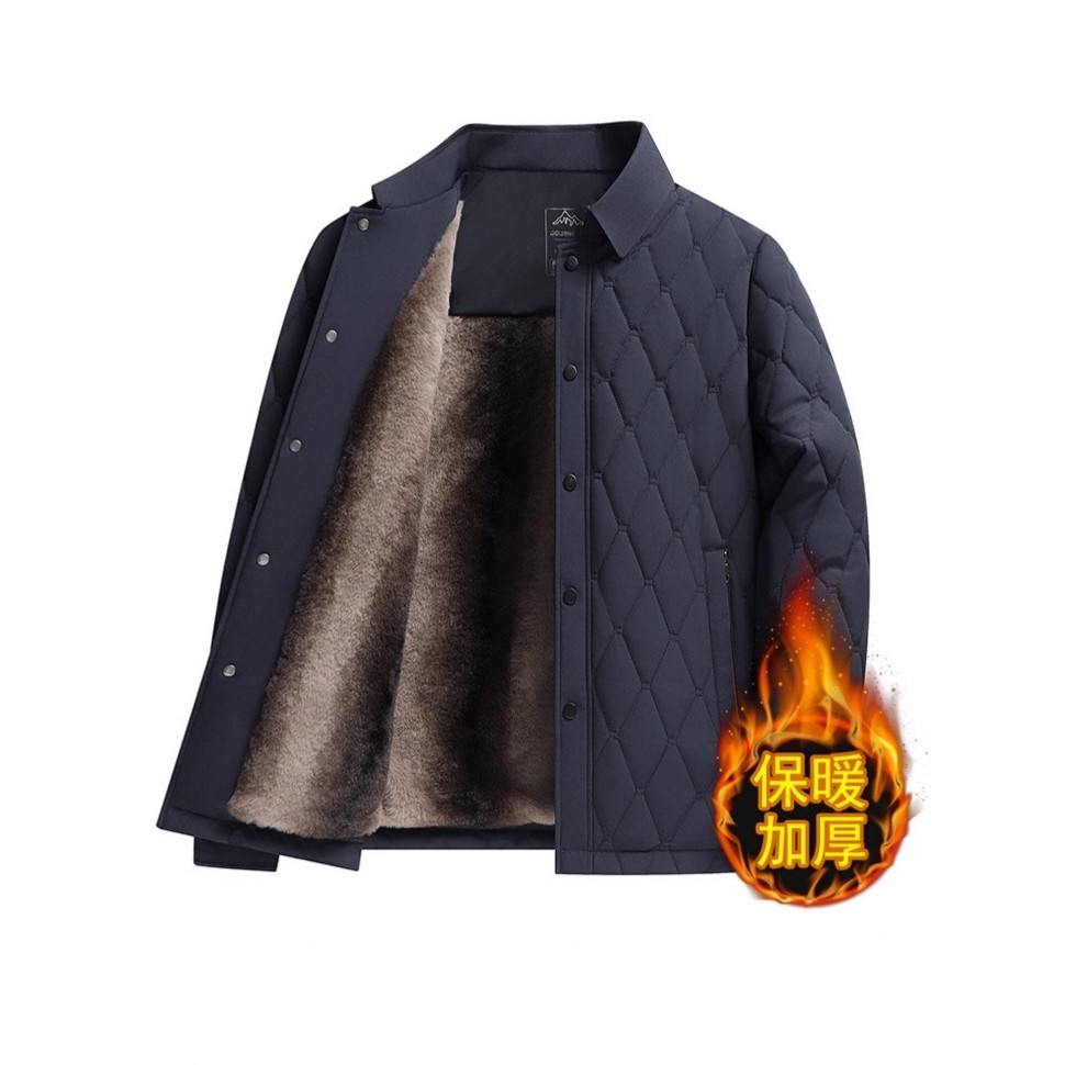恒源祥冬季翻领棉衣加绒加厚男士棉衣商务休闲保暖外套中年爸爸棉,男装,棉衣,淘宝优惠券,粉丝福利购,淘宝优惠卷