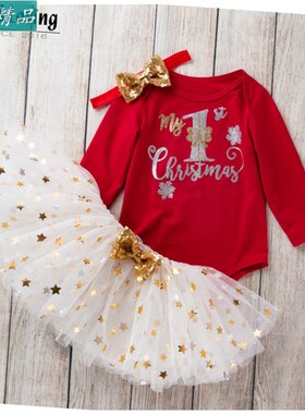 Children's clothes, kids Christmas suit baby wear long圣诞裙