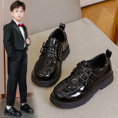 New boys' leather shoes, children's shoes fashion soft shoes