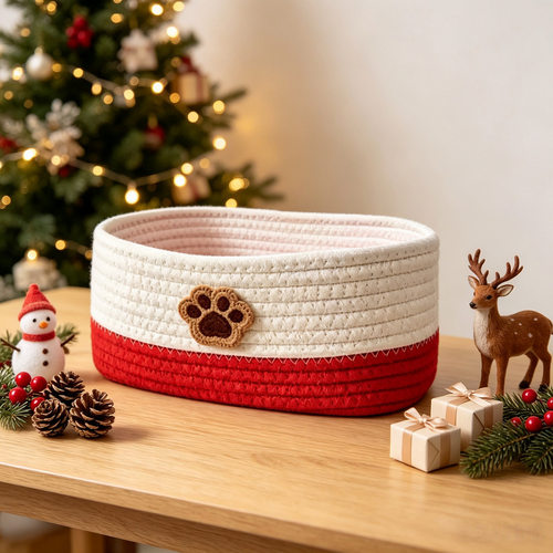 Christmas storage basket, cute tabletop basket, storage box