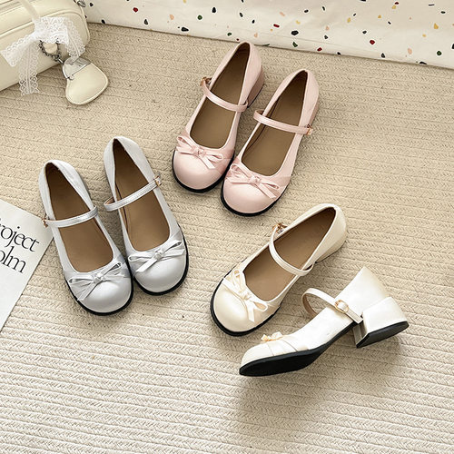 New Retro Thick Heels Women's Summer Skirt Mary Jane Shoes
