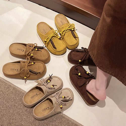 temperament Boken shoes women's spring lazy half slippers