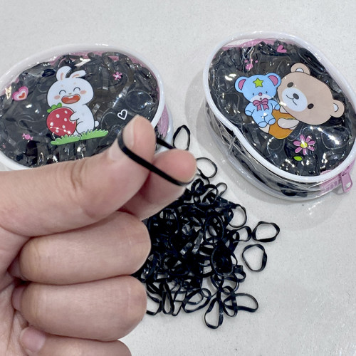小圈迷你黑橡皮筋时尚化妆师皮圈