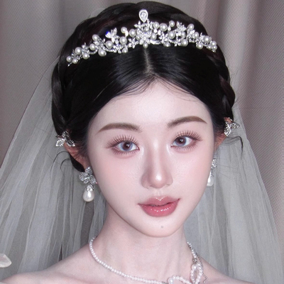 ETE王冠发饰合金锆石水钻日韩配