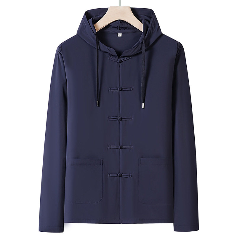 恒源祥夏季中国纽扣带帽深色简约防晒服纯色薄款冰凉外套上衣,男装,时尚防晒服,淘宝优惠券,粉丝福利购,淘宝优惠卷