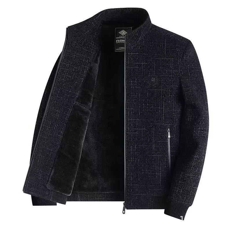 恒源祥爸爸装男士夹克秋冬季加绒加厚外套 中老年雪尼尔男士夹克,男装,夹克,淘宝优惠券,粉丝福利购,淘宝优惠卷