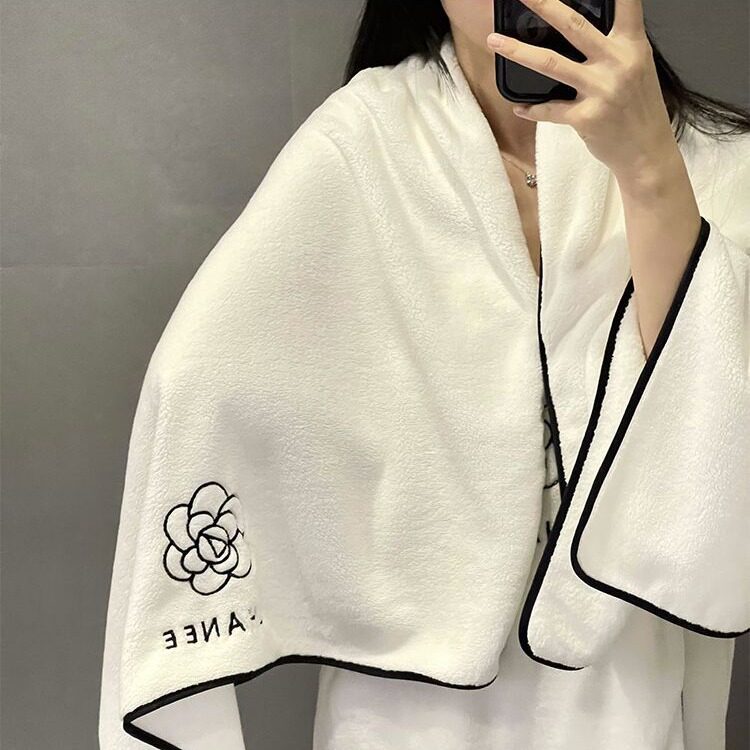 德国精工现货 ins风山茶花浴巾女家用洗澡浴裙三件套可穿可裹毛巾