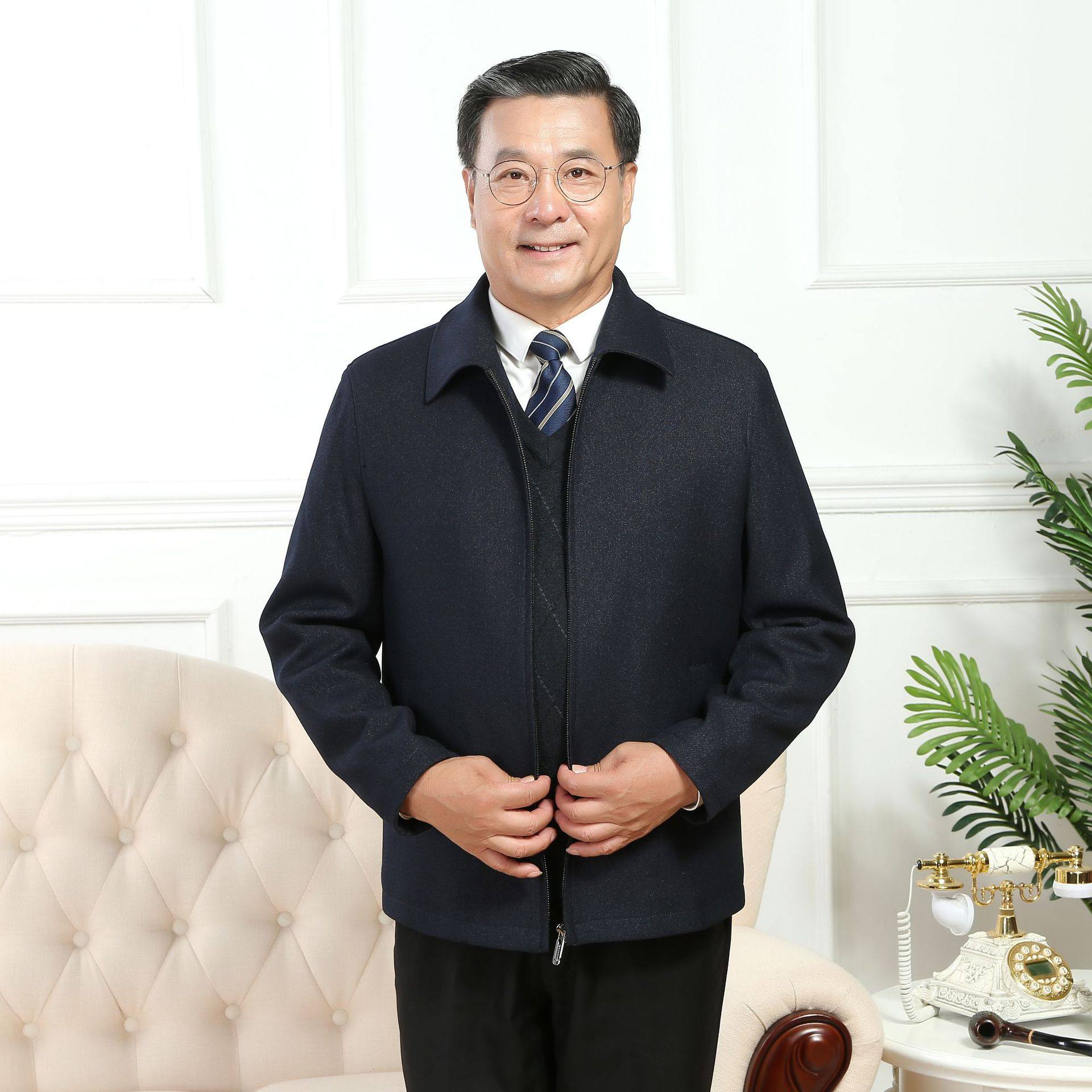 恒源祥夹克男士秋装 秋冬季外套中年新款新款爸爸商务休闲夹克,男装,毛呢大衣,淘宝优惠券,粉丝福利购,淘宝优惠卷