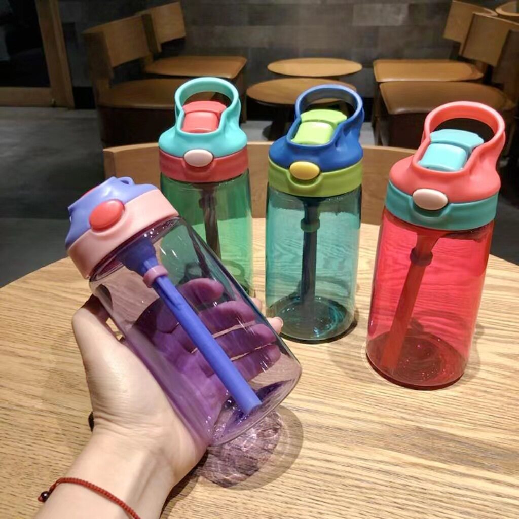 德国精工小靓仔吸管塑料杯男女便携可爱网红创意韩版学生水瓶茶杯