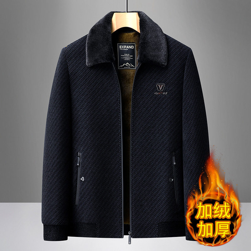 恒源祥夹克外套秋冬加绒加厚毛领款男士休闲棉服中老年保暖外套休,男装,毛呢大衣,淘宝优惠券,粉丝福利购,淘宝优惠卷