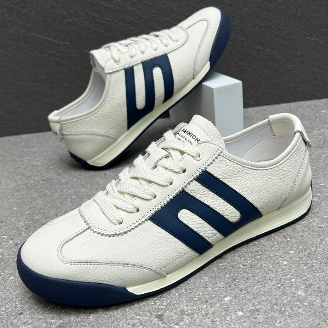 康奈官方正品2025新款小白鞋真皮休闲男拼色潮流百搭软底系带高级