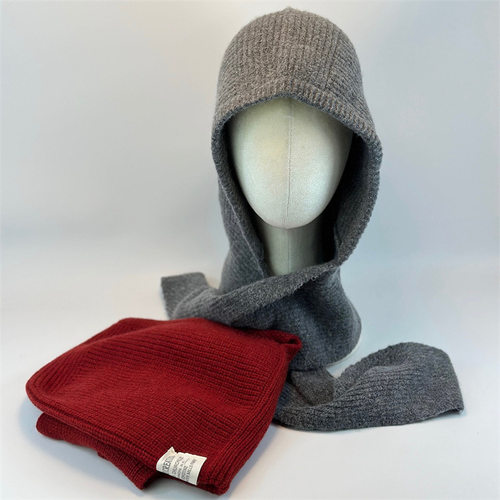 香港潮牌韩版针织连帽围巾一体秋冬大头围保暖护耳户外防寒毛线帽
