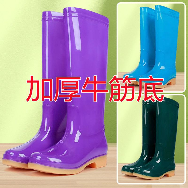 德国精工牛筋底雨鞋女中筒防水高筒防滑雨靴女士短筒成人保加棉厨
