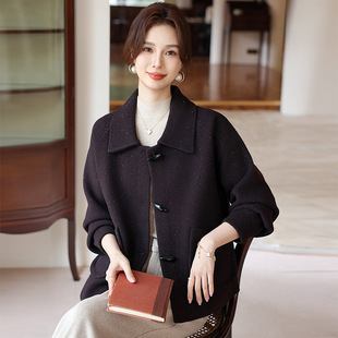 恒源祥妈妈秋装时尚短款上衣服中年女装2026新款中老年人春秋毛呢