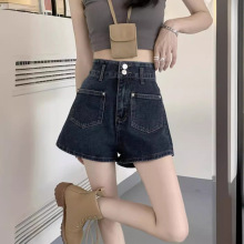 薏尔康梨形身材高腰牛仔短裤女夏薄款大码胖妹妹遮肚子显瘦a字阔