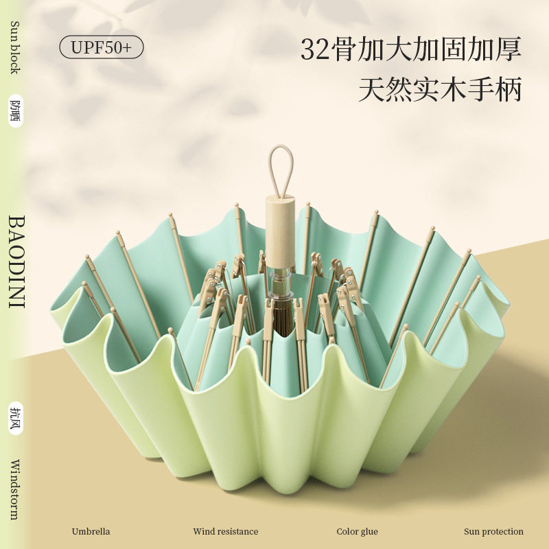 德国精工雨伞手动折叠伞大号遮阳加固伞彩虹色双人防晒晴雨两用太