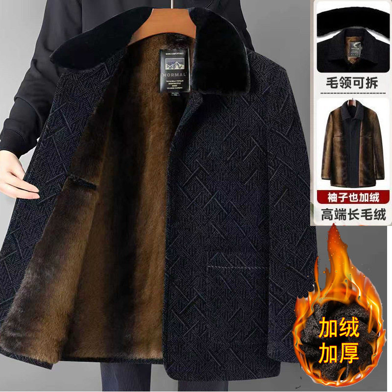 恒源祥男士加绒加厚毛领棉衣2025冬季新款男装中老年商务休闲雪尼,男装,毛呢大衣,淘宝优惠券,粉丝福利购,淘宝优惠卷
