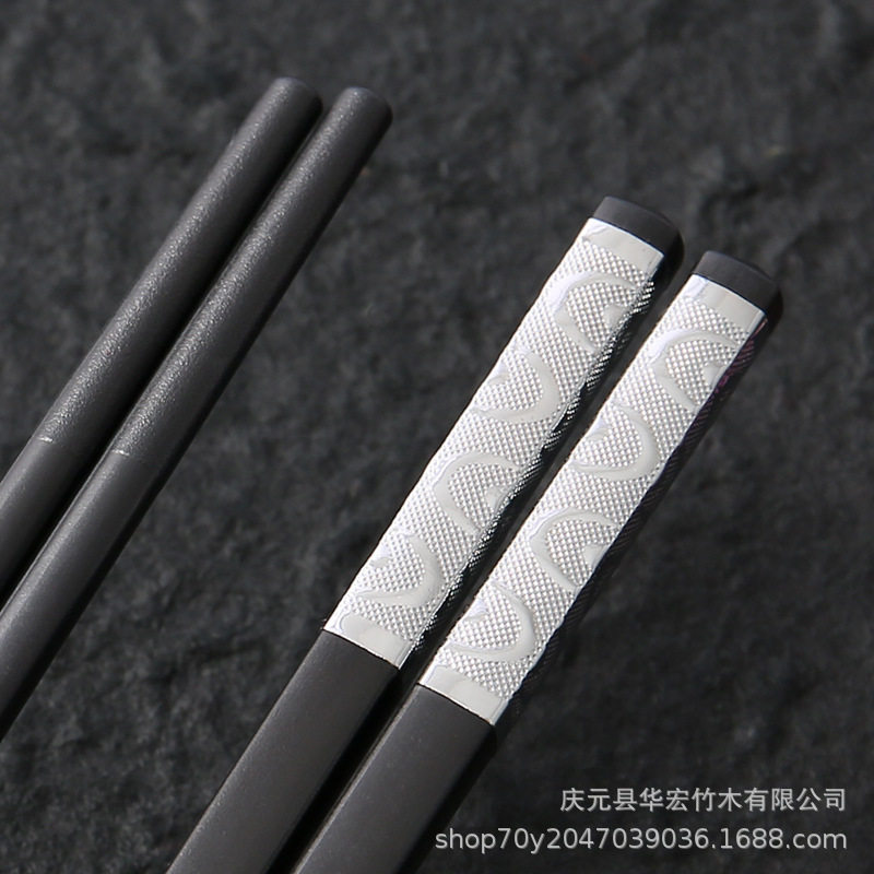 德国精工银头合金筷子高档酒店商用加长公筷抗菌防滑耐高温家用餐