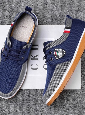 香港潮牌春秋季牛筋底老北京布鞋男透气防滑耐磨工作鞋休闲鞋帆布