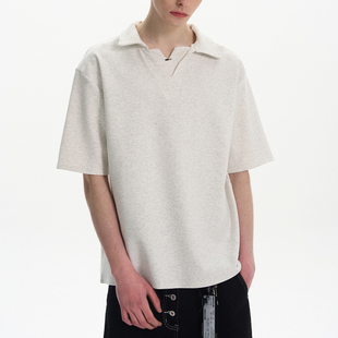 美式重磅高克重太空棉拼接假两件短袖T恤男女夏季boxy版型上衣