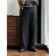 秋冬毛呢裤 新款 休闲西裤 宽松直筒长裤 裤 纯色垂感宽松长裤 子男士