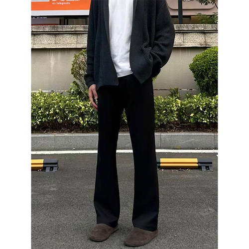 美式重磅517微喇西裤男春夏季潮牌显瘦修身cleanfit弯刀休闲卫裤