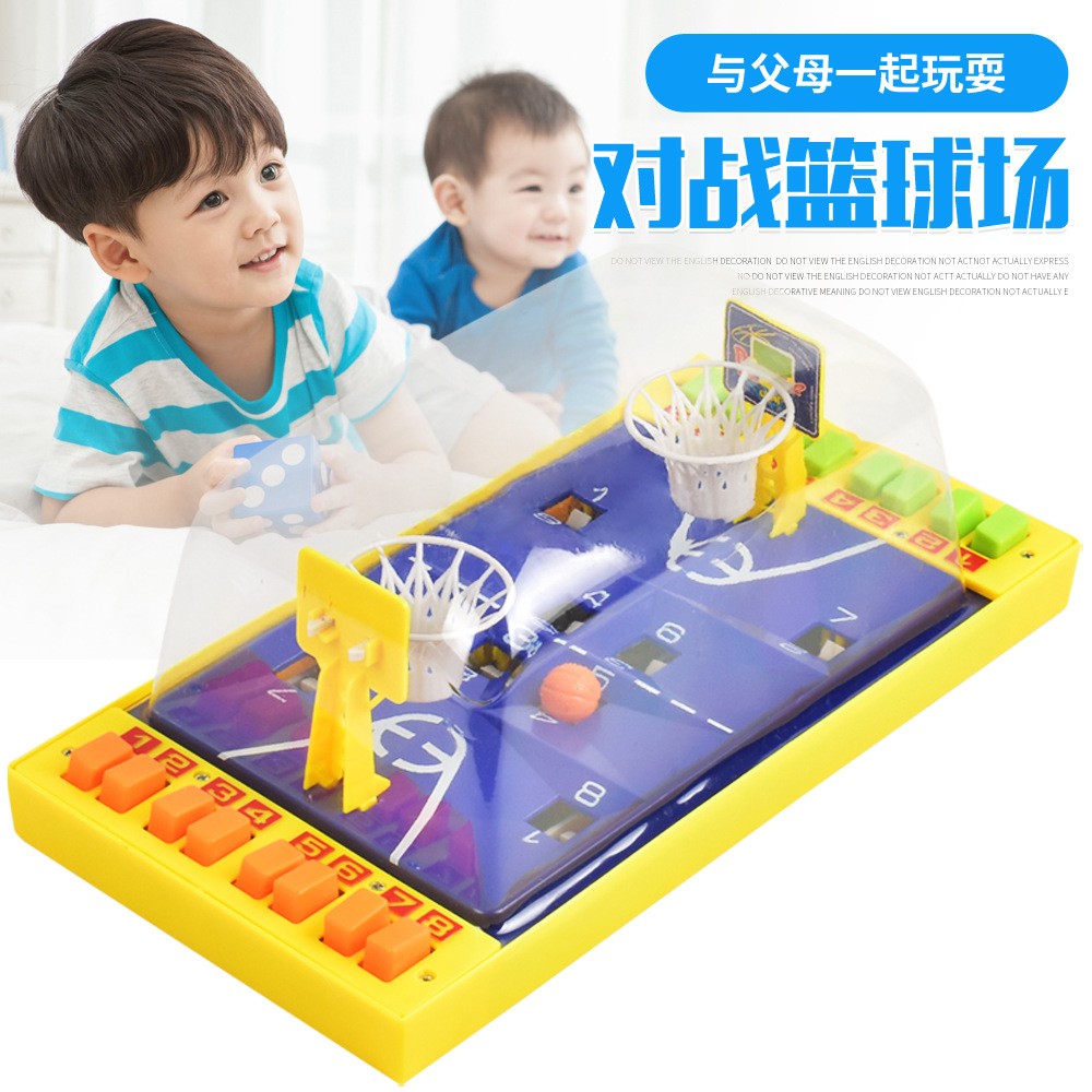 双人对战按键弹射篮球场亲子互动手指玩具 桌上游戏gd08