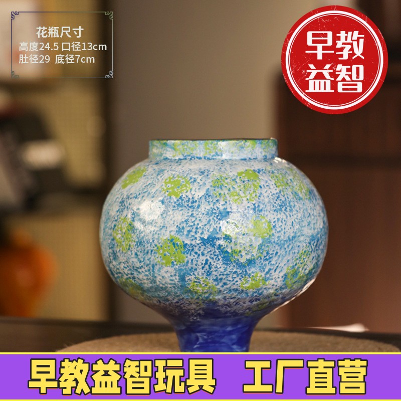 景德镇新中式复古陶器家居客厅仿古手作陶瓷花瓶瓷器水养鲜花JX36