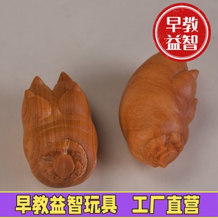 天然崖柏实木雕刻猪蹄手把件文玩创意搂钱耙猪蹄把件桌面装饰FJ23