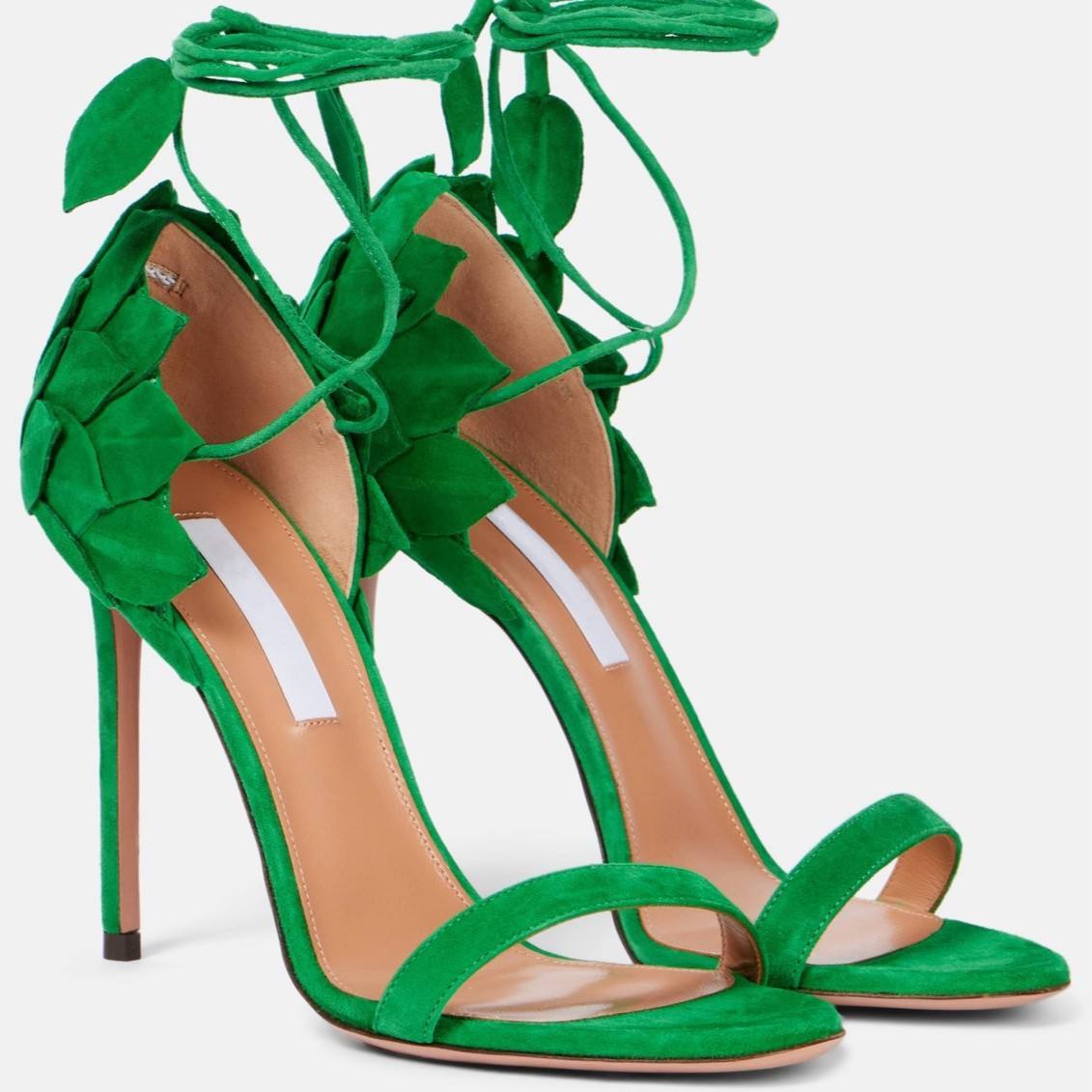 外贸时尚大码绿叶绑带流行设计性感高跟凉鞋货源直发时装凉鞋