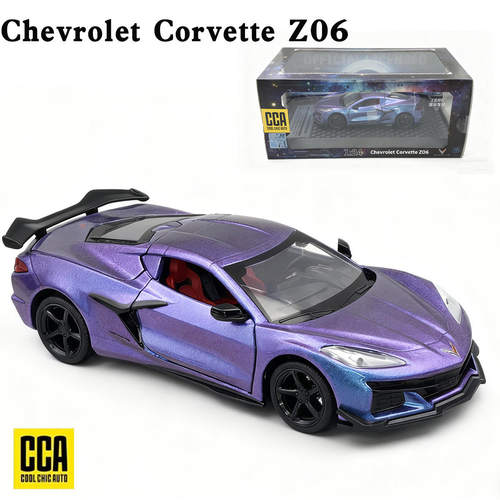 新款CCA1/24克尔维特Z06合金汽车模型仿真声光玩具跑车滑行车正版