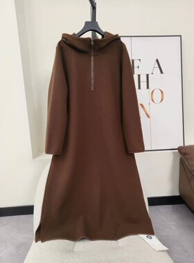 【嘟嘟粉丝专享】长110连帽卫衣裙WS169